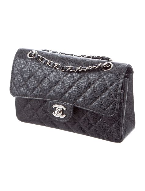 chanel caviar classic flap small|Small classic handbag, Grained calfskin & gold.